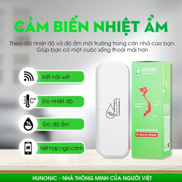 Cảm Biến Nhiệt Ẩm Wifi Hunonic